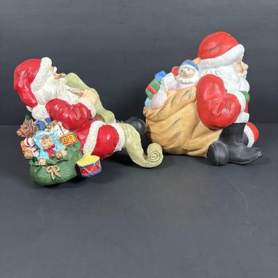 LOT 127: Holiday Figurines Collection: 1984 Cabbage Patch, Precious Moments, Santa Stocking Holders, Enesco & More