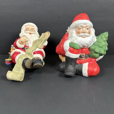 LOT 127: Holiday Figurines Collection: 1984 Cabbage Patch, Precious Moments, Santa Stocking Holders, Enesco & More