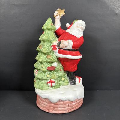 LOT 129: Santa Music Boxes & Dept. 56 Snowbabies