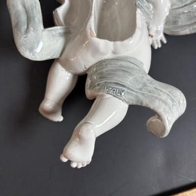 LOT 130: Vintage Simonett Italy Depose Figures: Hanging Musical Angel/Cherubs