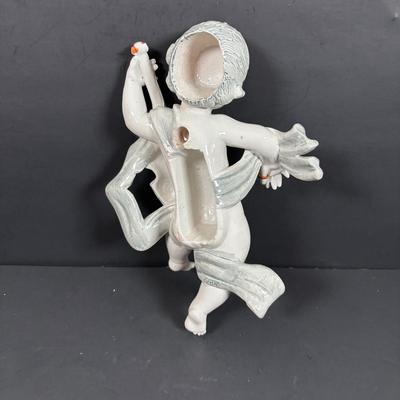 LOT 130: Vintage Simonett Italy Depose Figures: Hanging Musical Angel/Cherubs