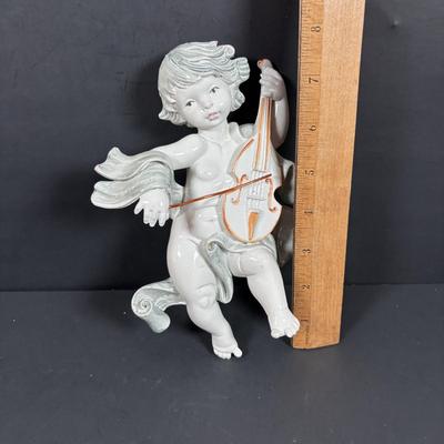 LOT 130: Vintage Simonett Italy Depose Figures: Hanging Musical Angel/Cherubs
