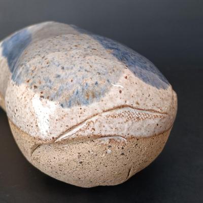 LOT 137: Anne-Hise Pottery Bowl, Winegar Stoneware Oil Lamp, Pottery Wall Pocket & More