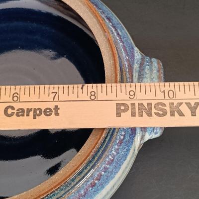 LOT 138: Lipkin Pottery Signed Covered Bowl & Pottery Art Plate