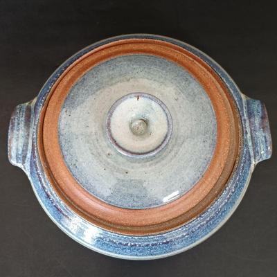 LOT 138: Lipkin Pottery Signed Covered Bowl & Pottery Art Plate