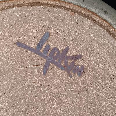 LOT 138: Lipkin Pottery Signed Covered Bowl & Pottery Art Plate