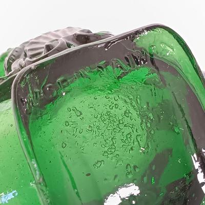 LOT 142: Lefton China Trinket Dish, Fused Art Glass Plate, Pink Ruffle Top Vase & More