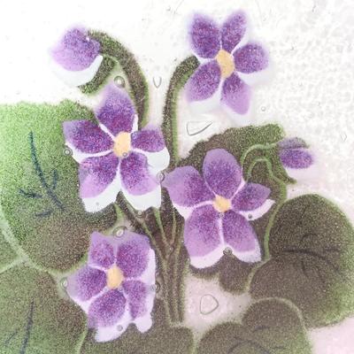 LOT 142: Lefton China Trinket Dish, Fused Art Glass Plate, Pink Ruffle Top Vase & More