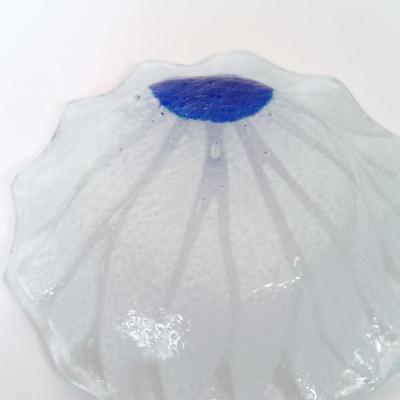 LOT 142: Lefton China Trinket Dish, Fused Art Glass Plate, Pink Ruffle Top Vase & More