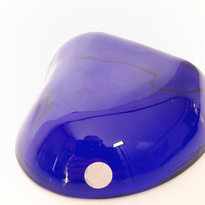 LOT 143: Eldreth Pottery Studio Stoneware Crock with Blue Glass Heart Trinket Box