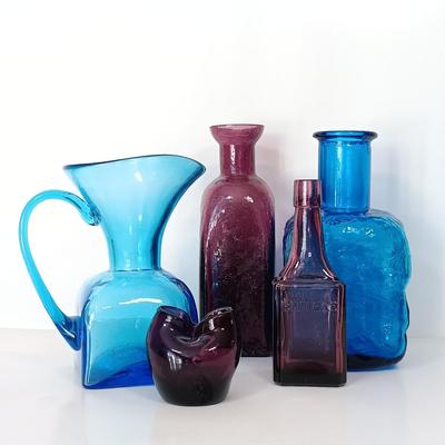 LOT 144: Purple and Blue Art Glass