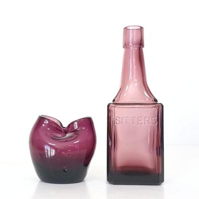 LOT 144: Purple and Blue Art Glass