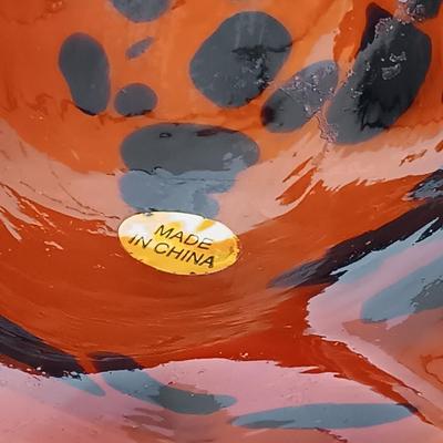 LOT 145: Set of (2) Handmade Glass Art Pumpkins