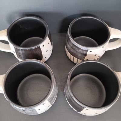 LOT 147: Crate & Barrel Brekkie Mugs with Pottery Jar