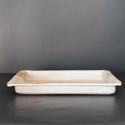 LOT 148: Signed Michael Obranovich Pottery Tray & Signed Pottery Tray with Handles