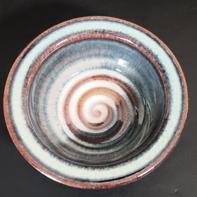 LOT 152: Bill Campbell Studios Signed Spiral Bowl, Rhoda Signed Art Plate & More