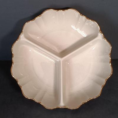 LOT 153: Lenox Collection- Beaded Tea Light, Symphony Divided Dish, Teardrop Serving Dish & More