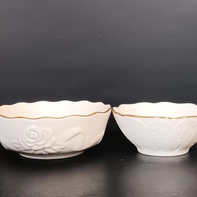 LOT 153: Lenox Collection- Beaded Tea Light, Symphony Divided Dish, Teardrop Serving Dish & More