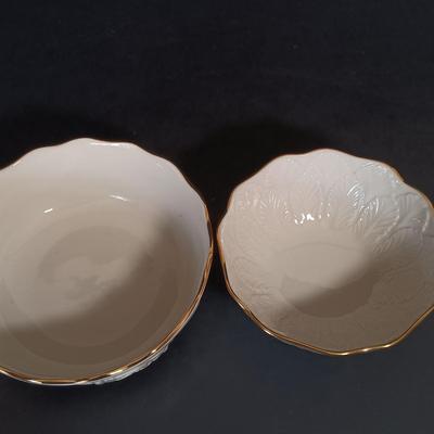 LOT 153: Lenox Collection- Beaded Tea Light, Symphony Divided Dish, Teardrop Serving Dish & More