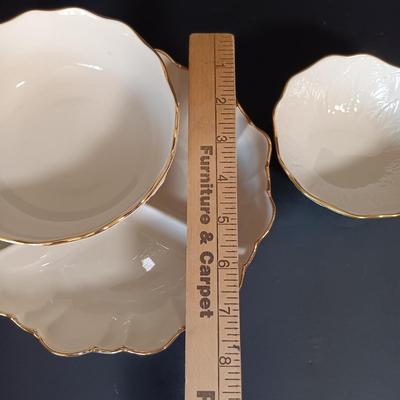 LOT 153: Lenox Collection- Beaded Tea Light, Symphony Divided Dish, Teardrop Serving Dish & More