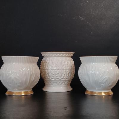 LOT 153: Lenox Collection- Beaded Tea Light, Symphony Divided Dish, Teardrop Serving Dish & More