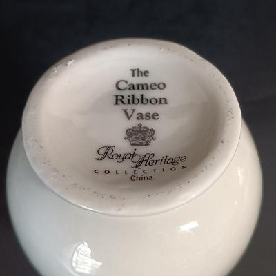 LOT 154: Lenox Violet Trinket Box, Royal Heritage Cameo Ribbon Vase, Lenox Groundhog & More