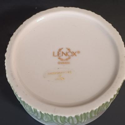 LOT 154: Lenox Violet Trinket Box, Royal Heritage Cameo Ribbon Vase, Lenox Groundhog & More