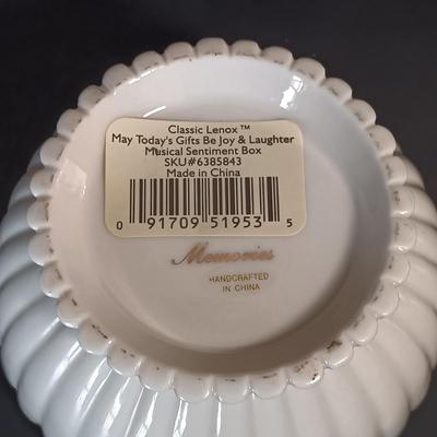 LOT 154: Lenox Violet Trinket Box, Royal Heritage Cameo Ribbon Vase, Lenox Groundhog & More