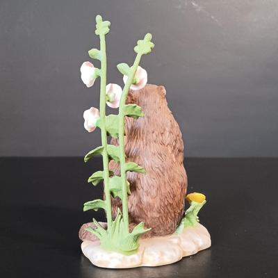 LOT 154: Lenox Violet Trinket Box, Royal Heritage Cameo Ribbon Vase, Lenox Groundhog & More