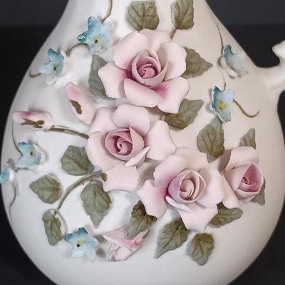 LOT 155: Lefton China Egg Cups, Limoges Art Plates, Lefton Art Pitcher & More