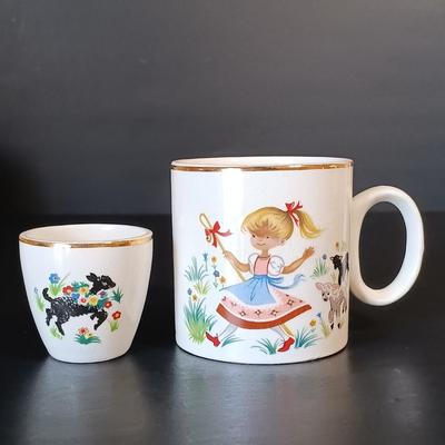 LOT 156: Arklow Ironstone Bo Peep Mug and Egg Cup with Lefton China Plate, Nippon Mini Lidded Dish & More