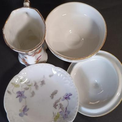 LOT 156: Arklow Ironstone Bo Peep Mug and Egg Cup with Lefton China Plate, Nippon Mini Lidded Dish & More