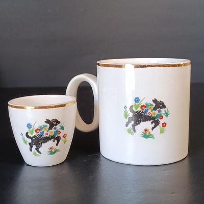 LOT 156: Arklow Ironstone Bo Peep Mug and Egg Cup with Lefton China Plate, Nippon Mini Lidded Dish & More