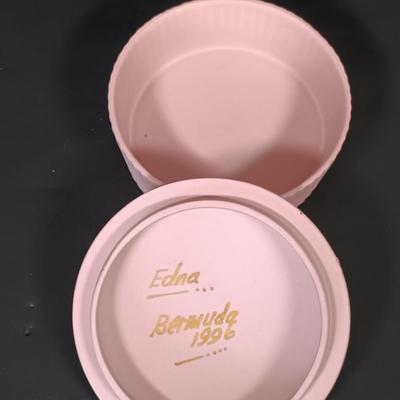 LOT 158: Numbered Perfume Bottle Print, Stone Bead Necklaces, Signed Wedgewood Trinket Box & More