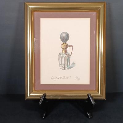 LOT 158: Numbered Perfume Bottle Print, Stone Bead Necklaces, Signed Wedgewood Trinket Box & More