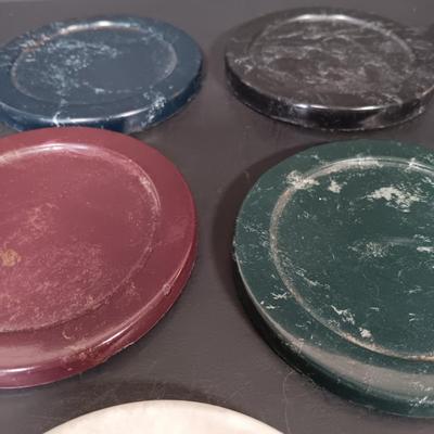 LOT 158: Numbered Perfume Bottle Print, Stone Bead Necklaces, Signed Wedgewood Trinket Box & More