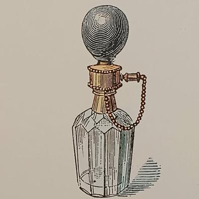 LOT 158: Numbered Perfume Bottle Print, Stone Bead Necklaces, Signed Wedgewood Trinket Box & More