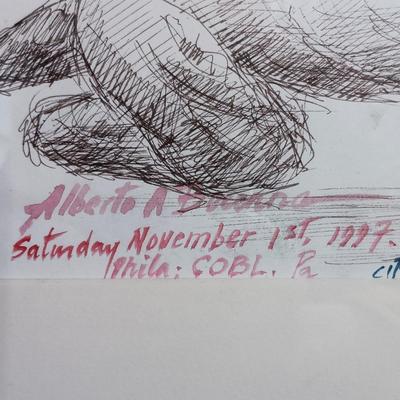 LOT 160: Set of Original Signed Pen and Ink Drawings by Alberto A. Becerra