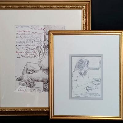 LOT 160: Set of Original Signed Pen and Ink Drawings by Alberto A. Becerra