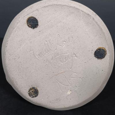 LOT 161: Nautical-Themed Signed Art Pottery with Metal Wall Display