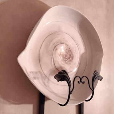 LOT 161: Nautical-Themed Signed Art Pottery with Metal Wall Display