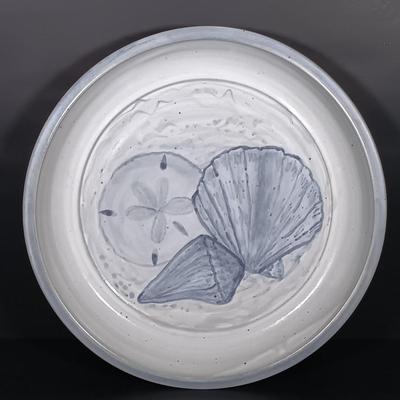 LOT 161: Nautical-Themed Signed Art Pottery with Metal Wall Display