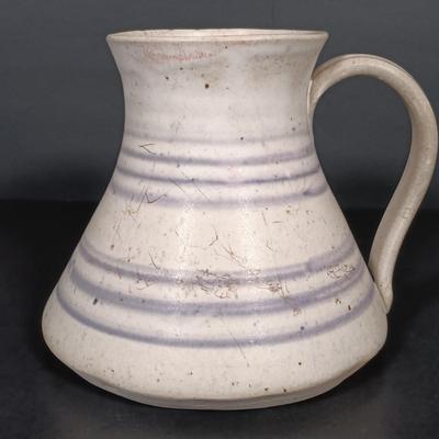 LOT 161: Nautical-Themed Signed Art Pottery with Metal Wall Display