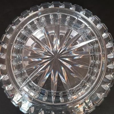 LOT 162: Lenox Mr. and Mrs. Snowman Salt and Pepper Shakers with Strombergshyttan Vase, Českći Crystal Vase & Pressed Glass Bowl