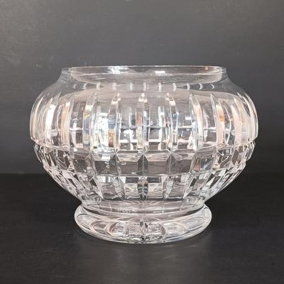 LOT 162: Lenox Mr. and Mrs. Snowman Salt and Pepper Shakers with Strombergshyttan Vase, Českći Crystal Vase & Pressed Glass Bowl