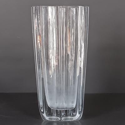 LOT 162: Lenox Mr. and Mrs. Snowman Salt and Pepper Shakers with Strombergshyttan Vase, Českći Crystal Vase & Pressed Glass Bowl