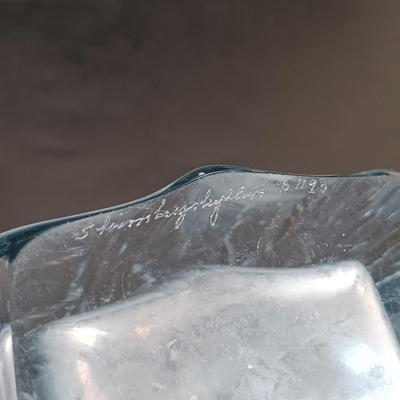 LOT 162: Lenox Mr. and Mrs. Snowman Salt and Pepper Shakers with Strombergshyttan Vase, Českći Crystal Vase & Pressed Glass Bowl