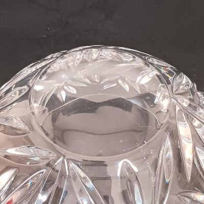 LOT 162: Lenox Mr. and Mrs. Snowman Salt and Pepper Shakers with Strombergshyttan Vase, Českći Crystal Vase & Pressed Glass Bowl