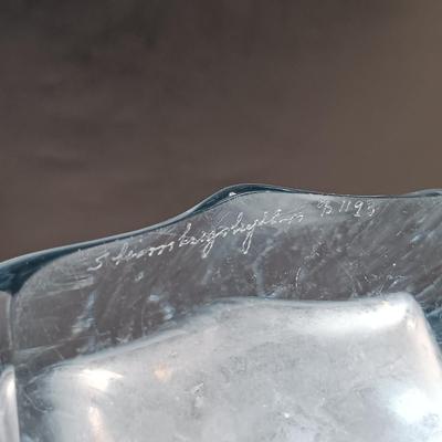 LOT 162: Lenox Mr. and Mrs. Snowman Salt and Pepper Shakers with Strombergshyttan Vase, Českći Crystal Vase & Pressed Glass Bowl