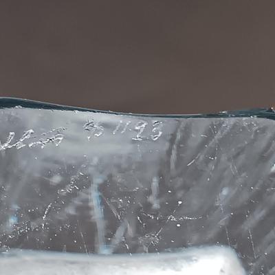 LOT 162: Lenox Mr. and Mrs. Snowman Salt and Pepper Shakers with Strombergshyttan Vase, Českći Crystal Vase & Pressed Glass Bowl